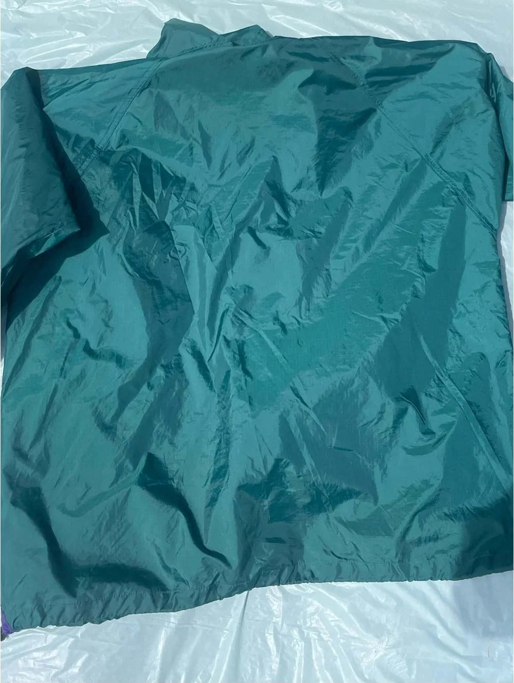 Vintage Helly Hansen Retro Teal Windbreaker with Purple Hood